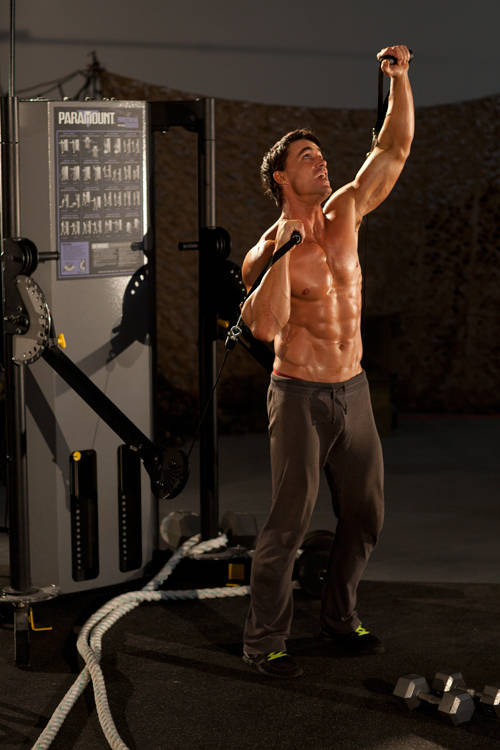 Alternating Cable Shoulder Press variant 2