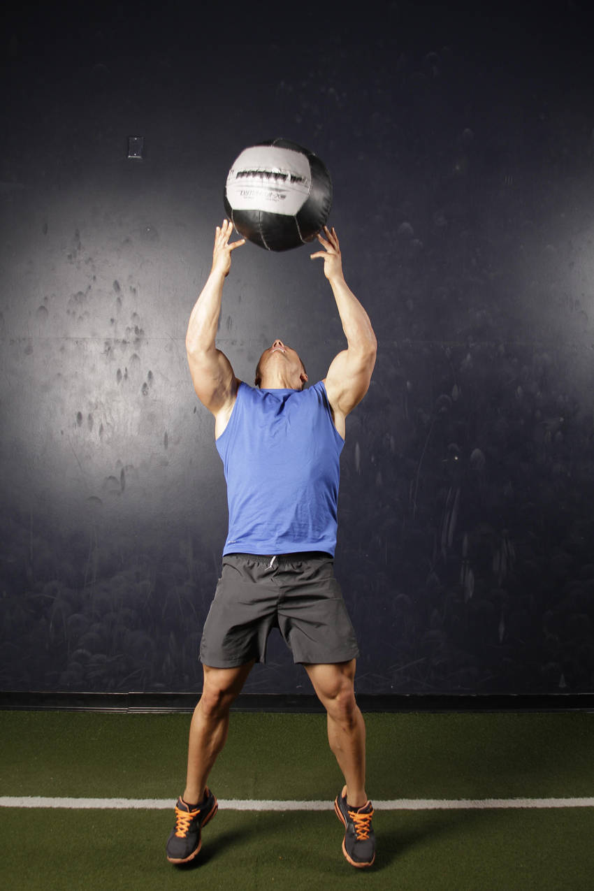 Backward Medicine Ball Throw variant 2