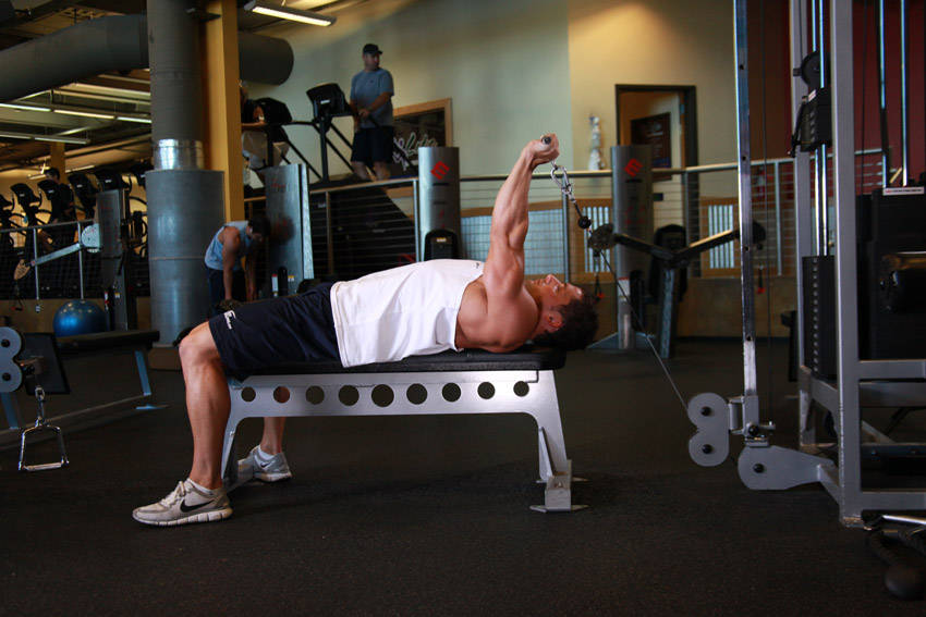 Cable Lying Triceps Extension variant 2