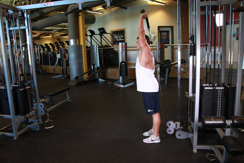 Cable Rope Overhead Triceps Extension variant 2