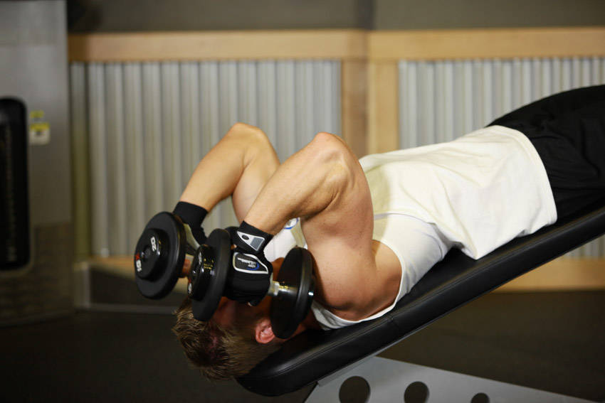 Decline Dumbbell Triceps Extension variant 2
