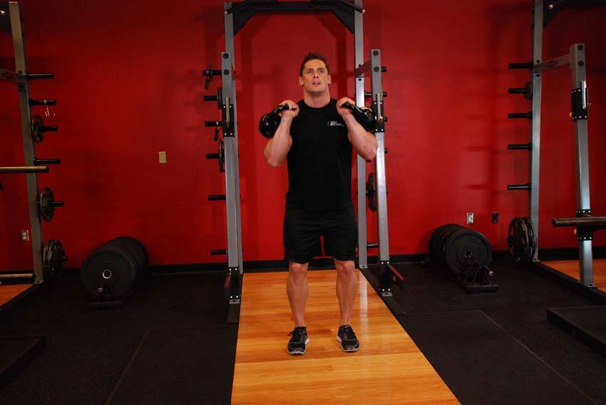 Double Kettlebell Jerk variant 2