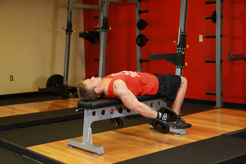 Lying Supine Dumbbell Curl variant 2