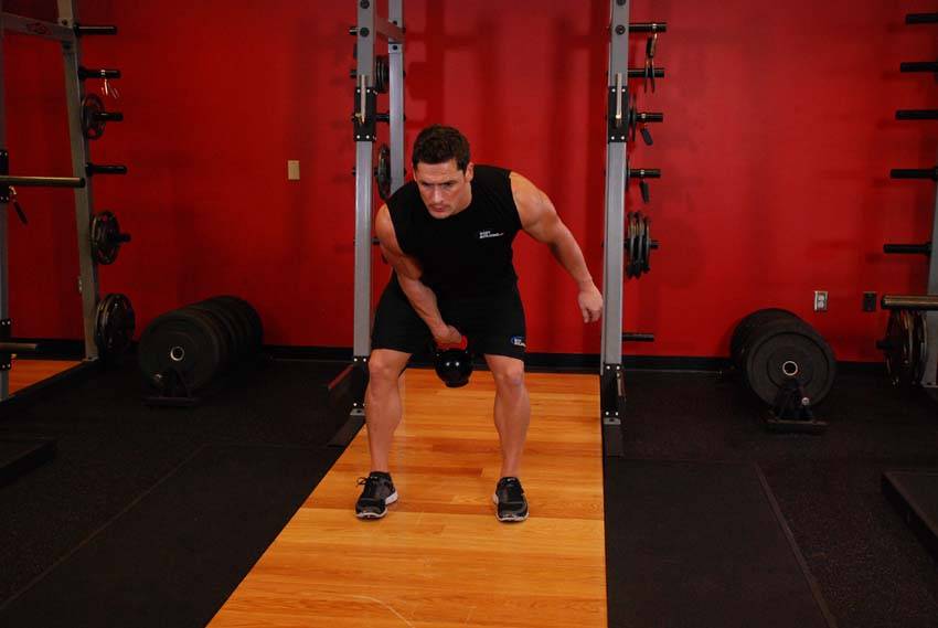 One-Arm Kettlebell Clean variant 2