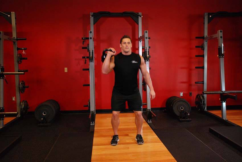 One-Arm Kettlebell Split Jerk variant 2