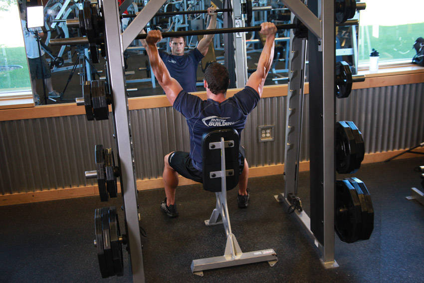 Smith Machine Overhead Shoulder Press variant 2