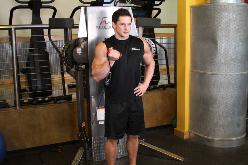 Standing One-Arm Cable Curl variant 2