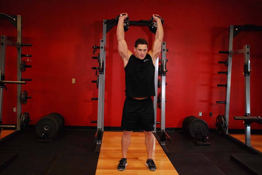 Two-Arm Kettlebell Military Press variant 2