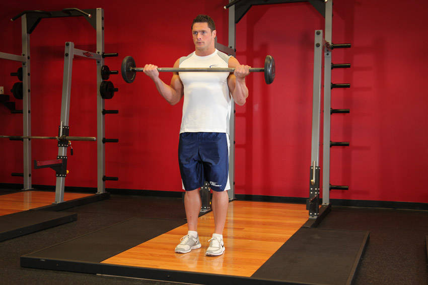 Wide-Grip Standing Barbell Curl variant 2