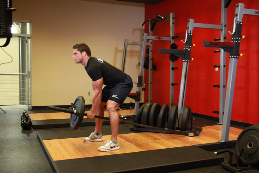 Bent Over One-Arm Long Bar Row
