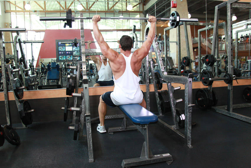 Seated Barbell Military Press variant 2