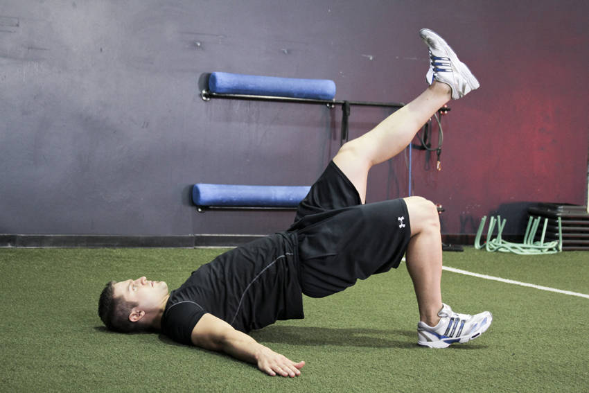 Single Leg Glute Bridge variant 2