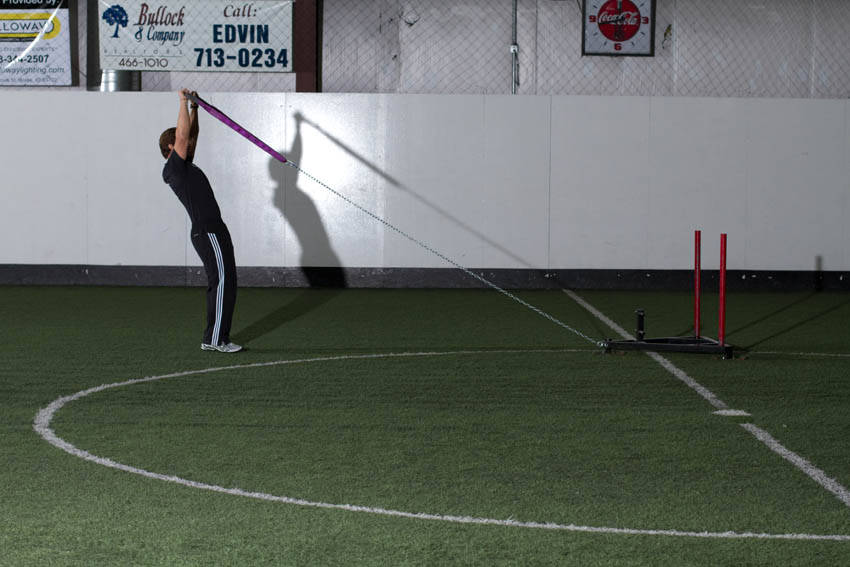 Sled Overhead Backward Walk variant 2