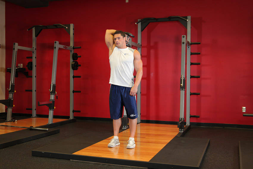 Standing One-Arm Dumbbell Triceps Extension variant 2
